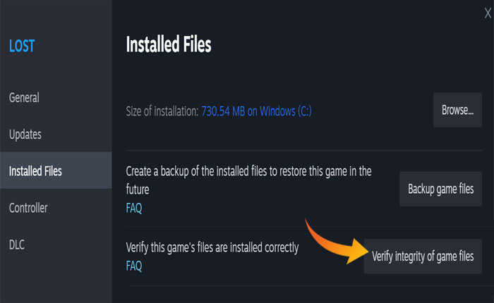 ゲームファイルの整合性を検証する
