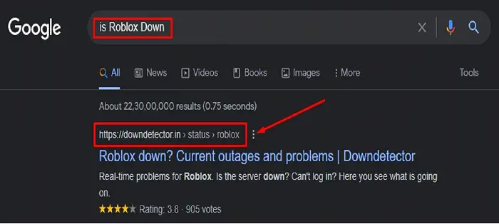 Roblox を検索ダウン