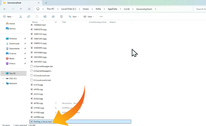 ジオメトリダッシュにカスタムソングを追加します