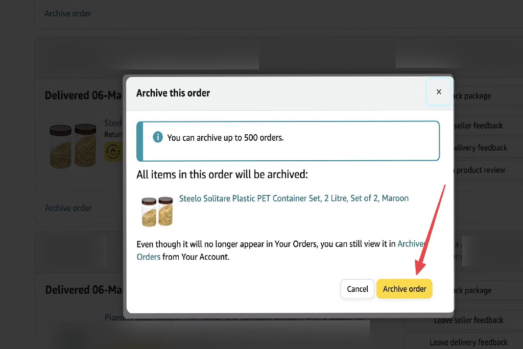 Amazon Archive Order